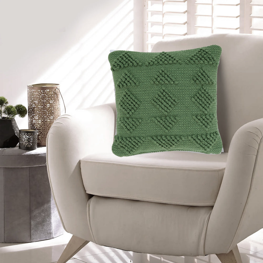 Dco Throw Pillow Set of 4, Indoor Outdoor, Woven Geometric Design, Green - BM318552