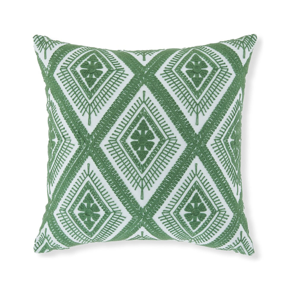 Valey 16 Inch Accent Pillow Set of 4, Indoor Outdoor, Diamond Green White - BM318578