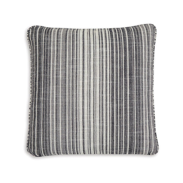 Jena 22 Inch Accent Pillow Set of 4, Indoor Outdoor, Black White Striped - BM318581