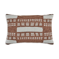 Acky 14 x 22 Lumbar Throw Pillow Set of 4, Abstract Design, Brown, White - BM318585