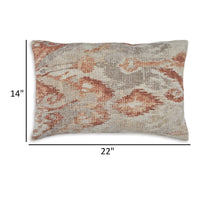 Vear 14 x 22 Lumbar Accent Pillow Set of 4, Woven Ikat Design, Brown, Ivory - BM318586