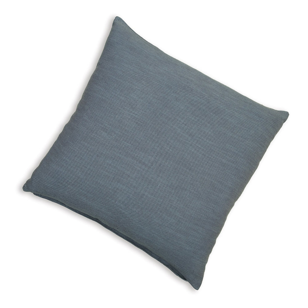 Ina 22 Inch Accent Throw Pillow Set of 4, Square, Classic Blue Cotton Linen - BM318587