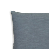 Ina 22 Inch Accent Throw Pillow Set of 4, Square, Classic Blue Cotton Linen - BM318587