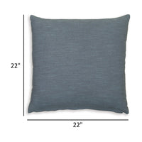 Ina 22 Inch Accent Throw Pillow Set of 4, Square, Classic Blue Cotton Linen - BM318587