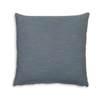 Ina 22 Inch Accent Throw Pillow Set of 4, Square, Classic Blue Cotton Linen - BM318587