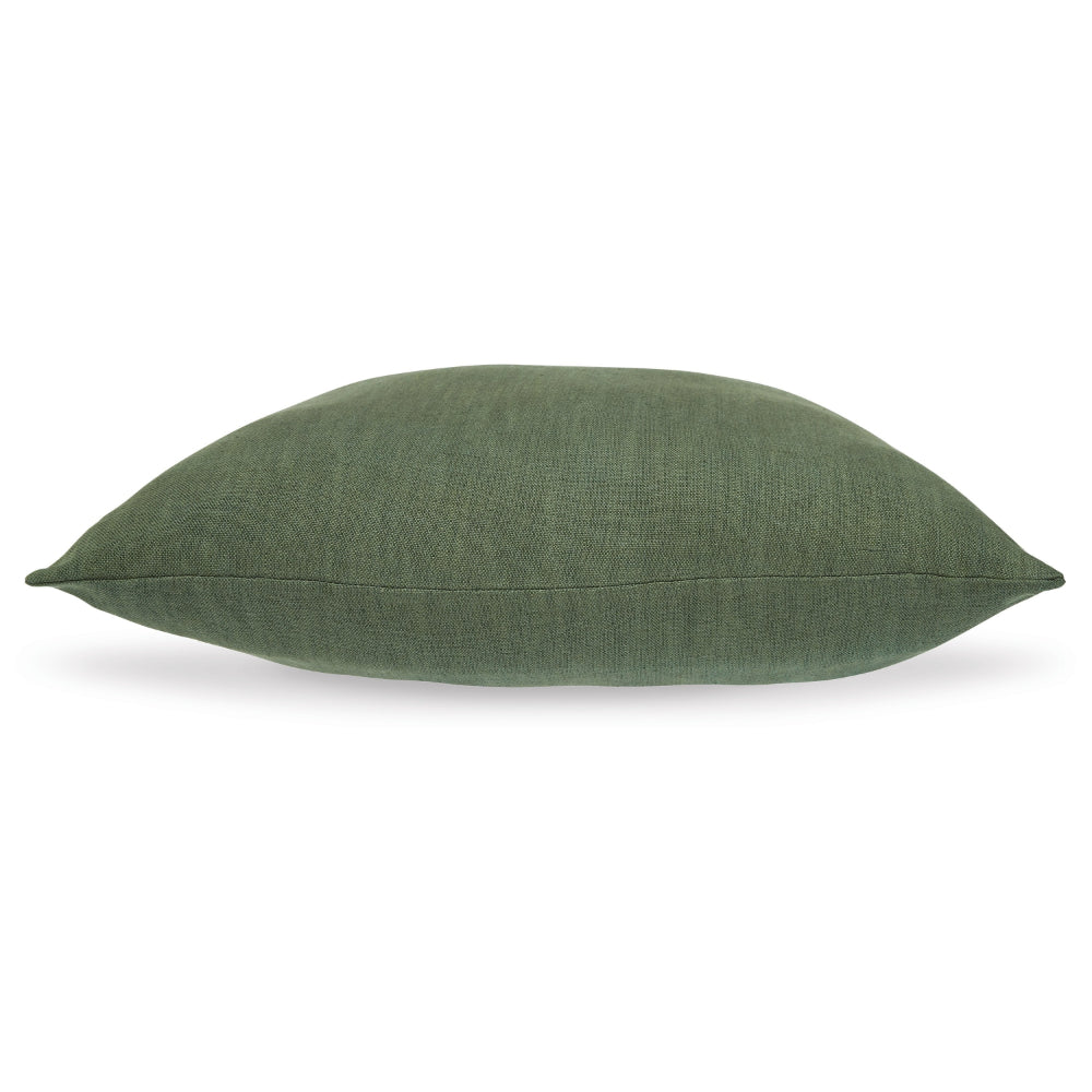 Ina 22 Inch Accent Throw Pillow Set of 4, Square, Green Cotton Linen - BM318588