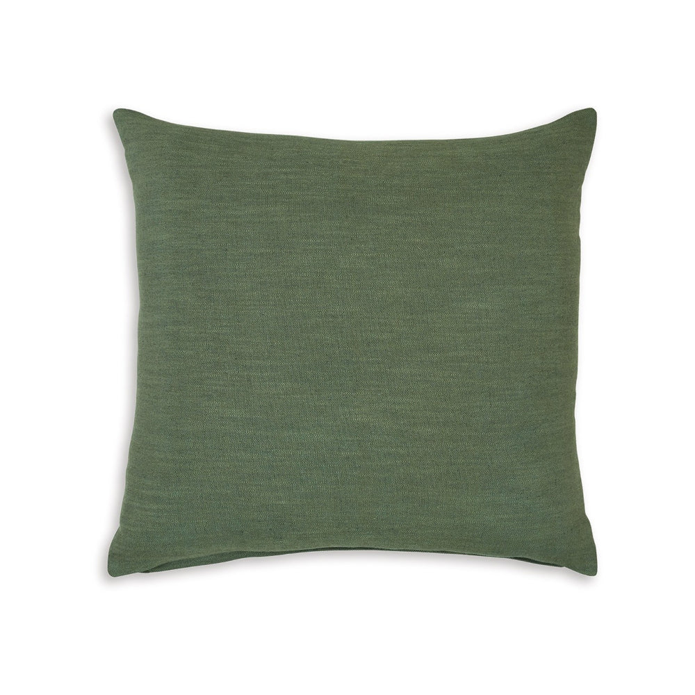 Ina 22 Inch Accent Throw Pillow Set of 4, Square, Green Cotton Linen - BM318588