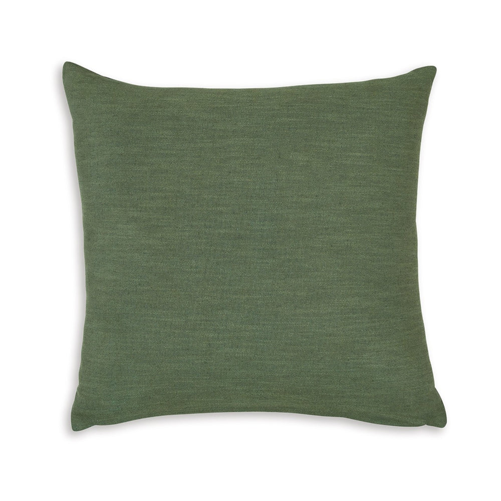 Ina 22 Inch Accent Throw Pillow Set of 4, Square, Green Cotton Linen - BM318588