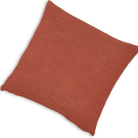 Ina 22 Inch Accent Throw Pillow Set of 4, Square, Rust Brown Cotton Linen - BM318589