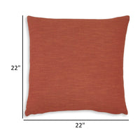 Ina 22 Inch Accent Throw Pillow Set of 4, Square, Rust Brown Cotton Linen - BM318589