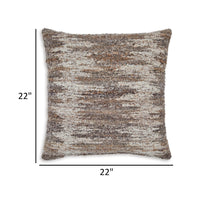 Nely 22 Inch Accent Pillow Set of 4, Handwoven Abstract Design, Ivory Brown - BM318593