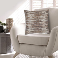 Nely 22 Inch Accent Pillow Set of 4, Handwoven Abstract Design, Ivory Brown - BM318593