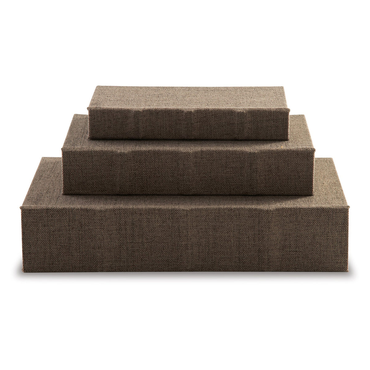 Jolly Decor Storage Book Box Set of 3, Brown Cover, Black Velvet Lining  - BM318597