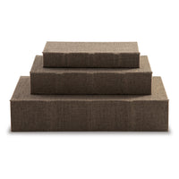 Jolly Decor Storage Book Box Set of 3, Brown Cover, Black Velvet Lining  - BM318597