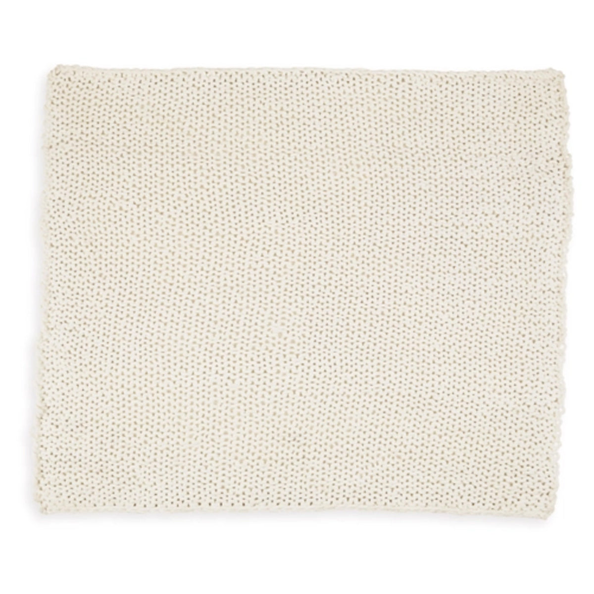 Deme Throw Blanket Set of 3, Hand Knitted Soft Chunky Chenille, Ivory White  - BM318614