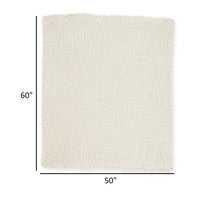 Deme Throw Blanket Set of 3, Hand Knitted Soft Chunky Chenille, Ivory White  - BM318614