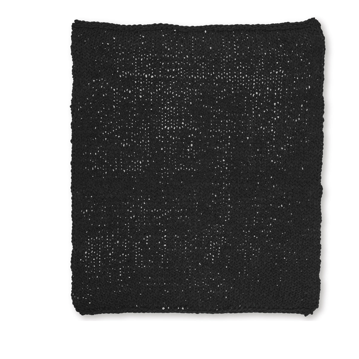 Deon Throw Blanket Set of 3, Hand Knitted Soft Chenille, Black Finish  - BM318615
