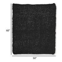 Deon Throw Blanket Set of 3, Hand Knitted Soft Chenille, Black Finish  - BM318615