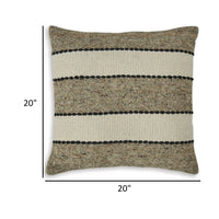 Fordy 20 Inch Decorative Throw Pillow Set of 4, Woven Stripes, Ivory, Tan - BM318617