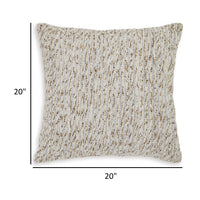 Lora 20 Inch Accent Pillow Set of 4, Textured Stripe Pattern, Ivory Gray - BM318619