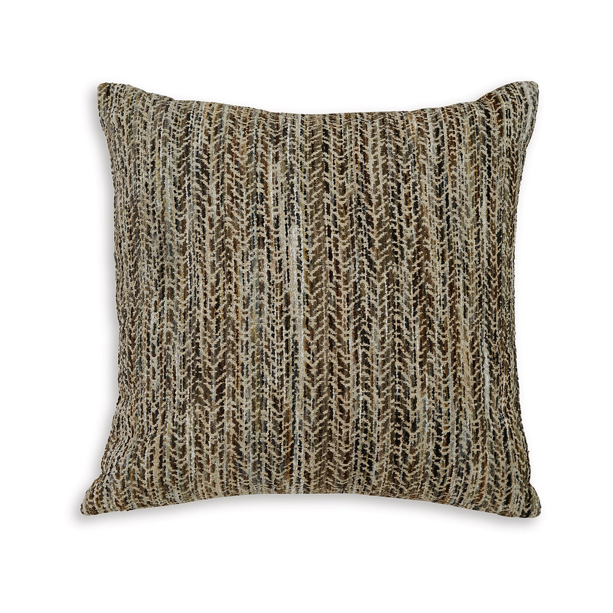 Nera 20 Inch Accent Pillow Set of 4, Distressed Chevron Pattern, Tan Black  - BM318620