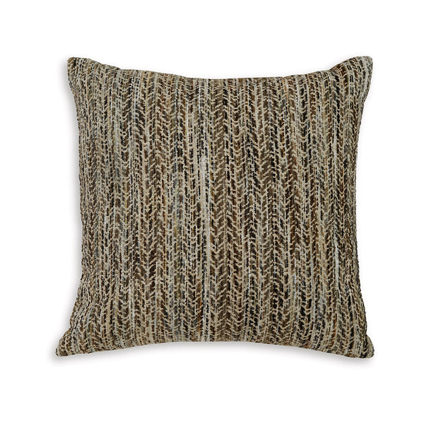 Nera 20 Inch Accent Pillow Set of 4, Distressed Chevron Pattern, Tan Black  - BM318620