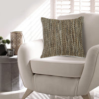 Nera 20 Inch Accent Pillow Set of 4, Distressed Chevron Pattern, Tan Black  - BM318620