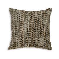 Nera 20 Inch Accent Pillow Set of 4, Distressed Chevron Pattern, Tan Black  - BM318620