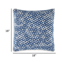 Coel 18 Inch Accent Pillow Set of 4, Indoor Outdoor Woven Geometric, Blue - BM318623