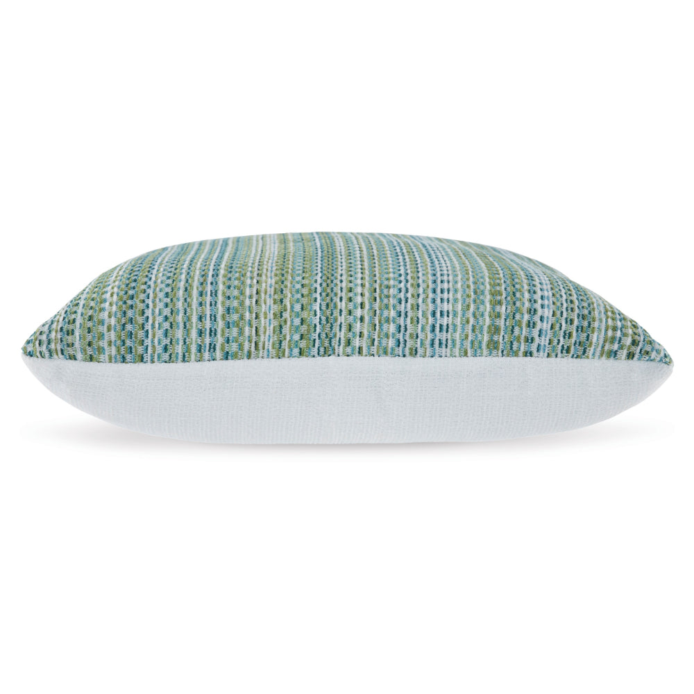 Meya 18 Inch Accent Pillow Set of 4, Indoor Outdoor Striped Green Acrylic - BM318624