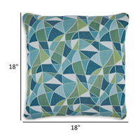 Sery 18 Inch Accent Pillow Set of 4, Indoor Outdoor Woven Geometric, Blue - BM318625