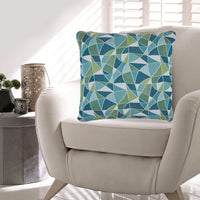 Sery 18 Inch Accent Pillow Set of 4, Indoor Outdoor Woven Geometric, Blue - BM318625