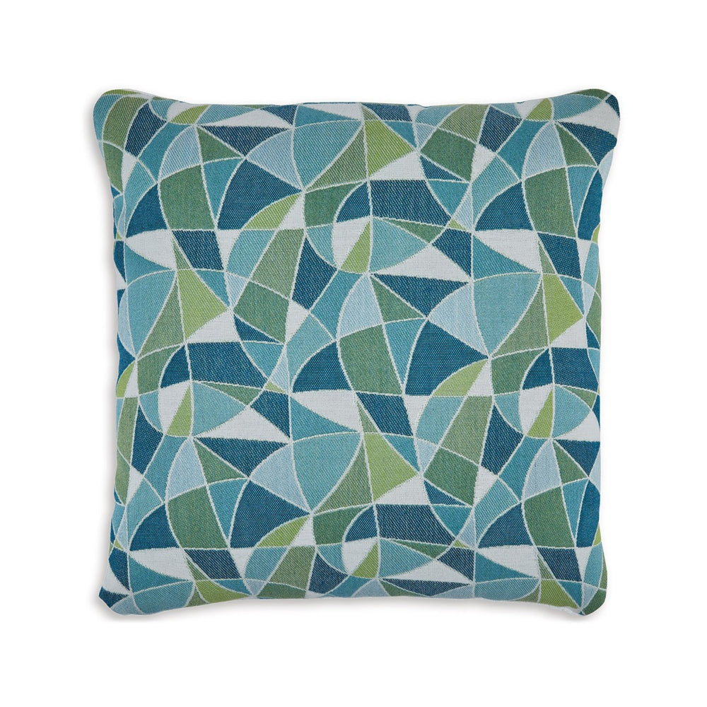 Sery 18 Inch Accent Pillow Set of 4, Indoor Outdoor Woven Geometric, Blue - BM318625