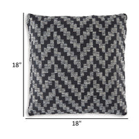 Loey Accent Pillow Set of 4, Indoor Outdoor Chevron, Black Gray Polyester - BM318627