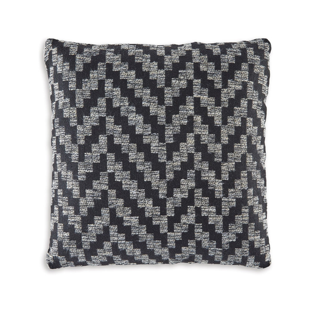 Loey Accent Pillow Set of 4, Indoor Outdoor Chevron, Black Gray Polyester - BM318627