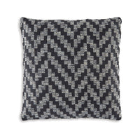 Loey Accent Pillow Set of 4, Indoor Outdoor Chevron, Black Gray Polyester - BM318627