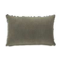 Lumbar Pillow Set of 4, 14 x 22 Soft Cotton, Diamond Tufted Gray Green - BM318634