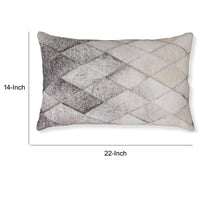 Lumbar Throw Pillow Set of 4, 14 x 22 Diamond Pattern, Gray and White Blend - BM318643