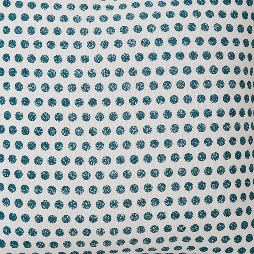 Bao Throw Pillow Set of 4, 20 Inch, Cotton, Teal Dots Design over White - BM318644