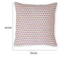 Bao Throw Pillow Set of 4, 20 Inch, Cotton, Pink Dots Design over White - BM318645