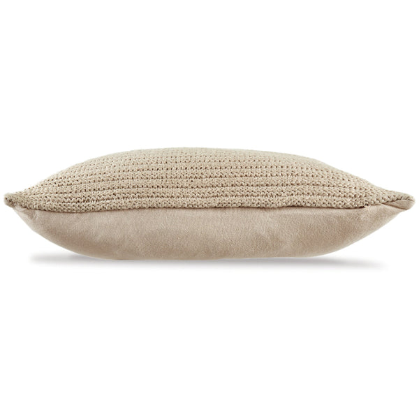 Lumbar Throw Pillow Set of 4, 14 x 22, Polyfill Textured Light Brown Cotton - BM318647