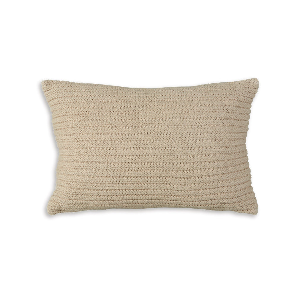 Lumbar Throw Pillow Set of 4, 14 x 22, Polyfill Textured Light Brown Cotton - BM318647