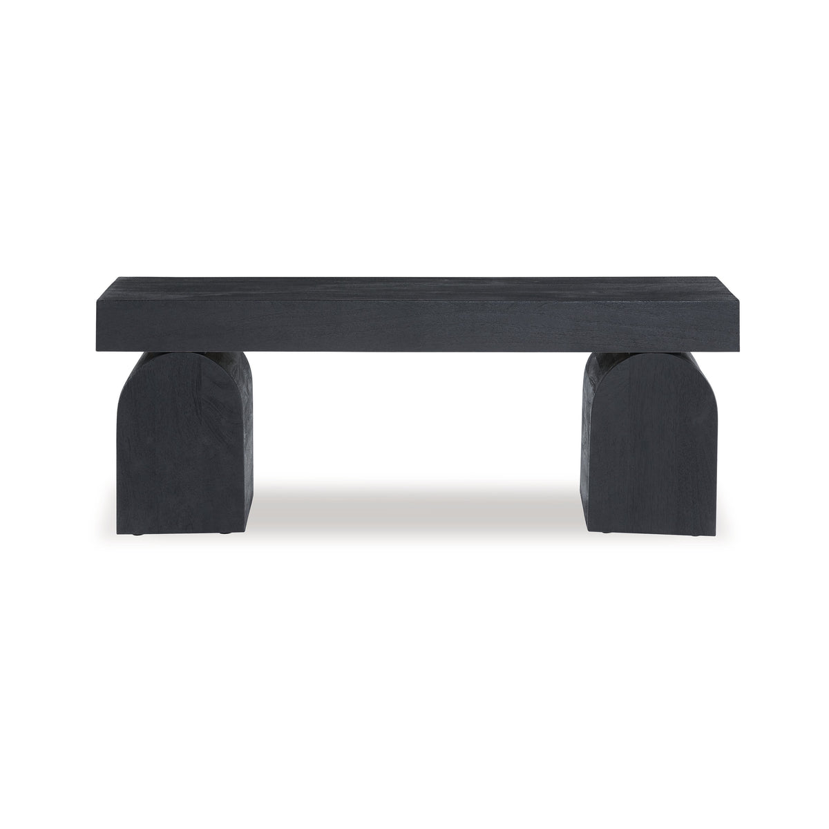 Accent Bench, 50 Inch, Oversized Sandblasted Effect, Black Solid Wood  - BM318655