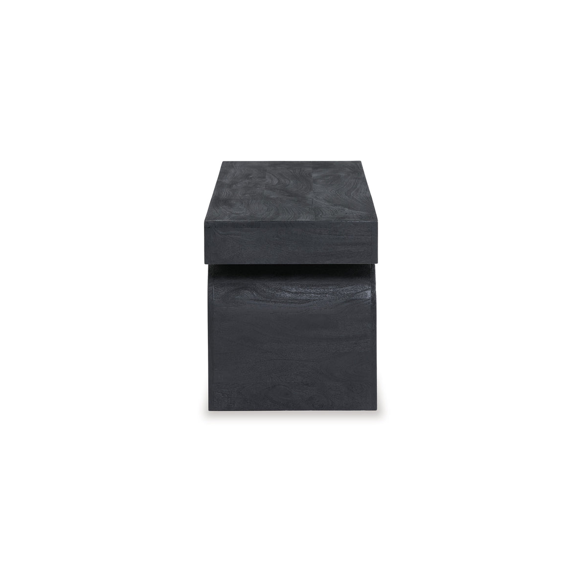 Accent Bench, 50 Inch, Oversized Sandblasted Effect, Black Solid Wood  - BM318655