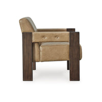 Live Accent Chair, Cushioned Seat, Brown Faux Leather, Espresso Brown Wood - BM318659