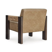 Live Accent Chair, Cushioned Seat, Brown Faux Leather, Espresso Brown Wood - BM318659