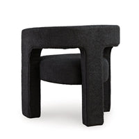 Sovi Accent Chair, Cushioned Seat, Barrel Back with Cutout Design, Black - BM318662