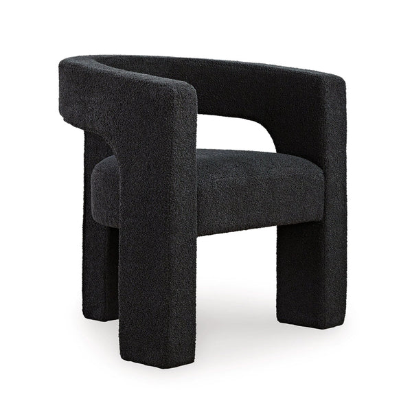 Sovi Accent Chair, Cushioned Seat, Barrel Back with Cutout Design, Black - BM318662