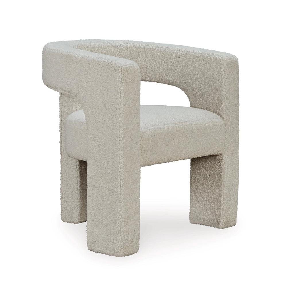 Sovi Accent Chair, Cushioned Seating, Barrel Back with Cutout Design, Ivory - BM318663