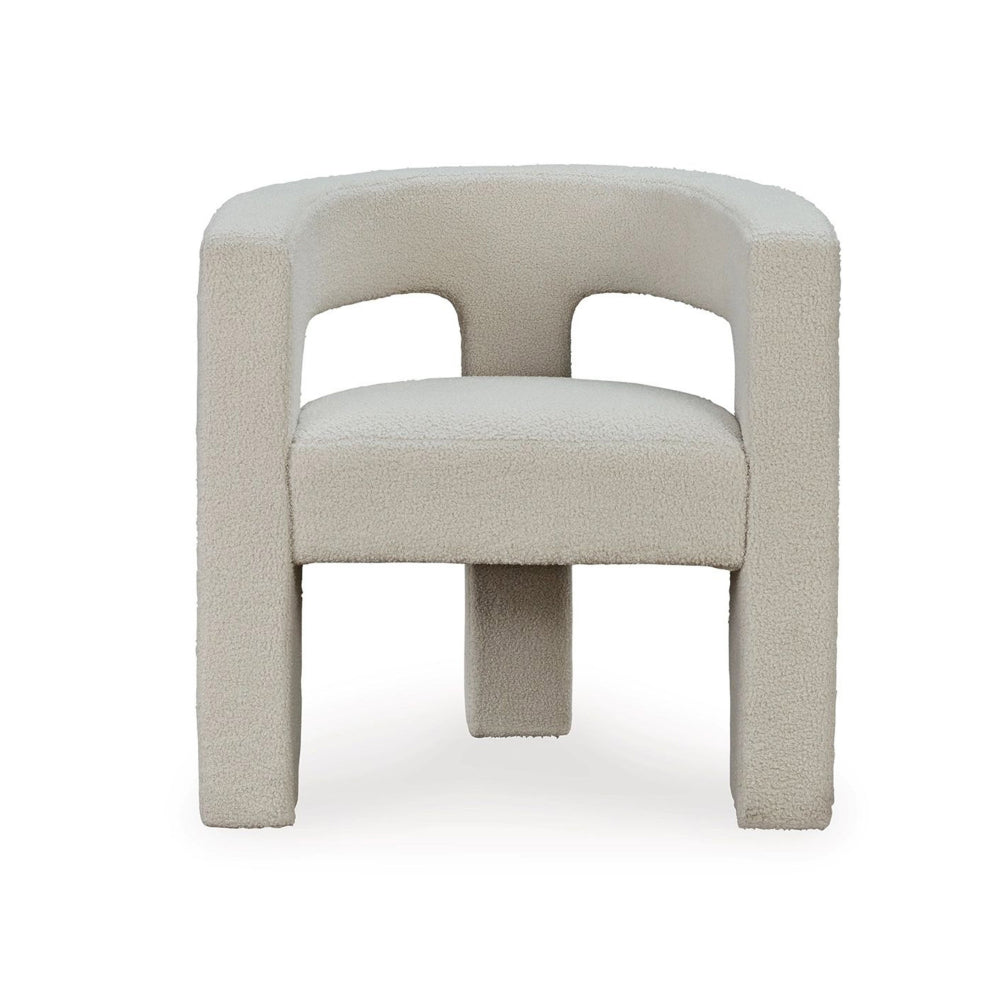 Sovi Accent Chair, Cushioned Seating, Barrel Back with Cutout Design, Ivory - BM318663